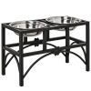 Elevated Double Stainless Steel Feeding Station