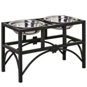 Elevated Double Stainless Steel Feeding Station