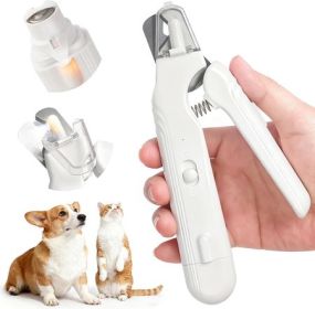 2-in-1 LED Nail Grinder & Clipper Set, White