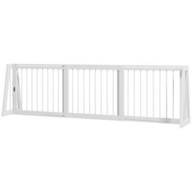 Adjustable Freestanding Wooden Pet Gate, White