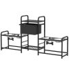 Adjustable Feeding Station with Storage, Black