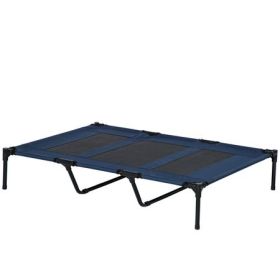 Elevated Breathable Mesh Dog Bed with Carry Bag - Blue