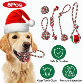 5-Piece Christmas Rope Toy Set for Dogs