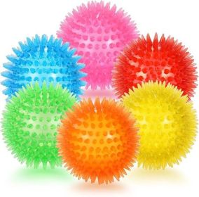 Squeaky Spiky Balls for Dogs, 6-Pack, Yellow