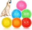 Squeaky Spiky Fetch Balls, Pink & Yellow, Set of 6