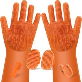 6-Piece Grooming Kit with Bath Gloves in Orange