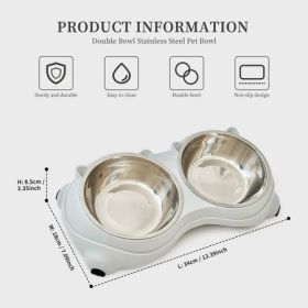 Anti-Slip Double Feeding Bowl Set, Gray