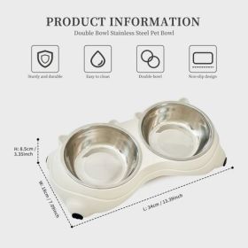 Anti-Slip Double Feeding Bowl Set, White