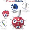 Soccer Ball Tug Toy with Grip Straps - Red