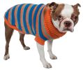 Cable Knit Striped Polo Sweater