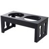 Bone-Shaped Elevated Feeding Station - Black