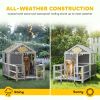 Wooden Dog House with Porch & Observation Windows