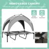 Elevated Dog Bed with Canopy for Camping and Outdoor Naps