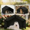 Outdoor Dog Shade Shelter with Canopy, Black
