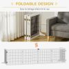 6-Panel Folding Wooden Pet Gate in White