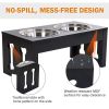 Bone-Shaped Elevated Feeding Station - Black