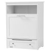 Feeder Station with Storage Cabinet & Raised Bowls, White