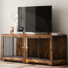 75-Inch Double Dog Crate Furniture with Divider, Brown
