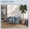 Elevated Dog Bowl Stand with Storage Cabinet, Gray