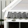 Wooden Dog House with Porch & Windows, Light Gray