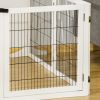 6-Panel Folding Wooden Pet Gate in White