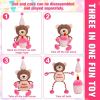 Birthday Bear Squeaky Plush Toy in Pink