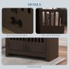 Elevated Feeding Station with Storage Cabinet, Espresso