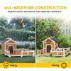 Wooden Dog House with Fenced Porch