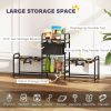 Adjustable Feeding Station with Storage, Black