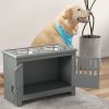 Dog Food Storage Cabinet with Bowls & Dog Feeding Station, G