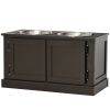Elevated Dog Bowls with Storage Cabinet, Coffee