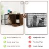 Coffee Dog Crate Furniture with Hidden Feeding Drawer