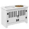 Elevated Feeding Station with Storage Cabinet, White