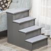 Cushioned Pet Stairs for Couch & Bed, Grey
