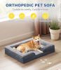 Orthopedic Bolster Dog Bed in Grey, 38"