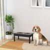 Wooden Elevated Dog Feeding Station, Black