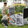 Wooden Cabin Dog House with Porch, Gray