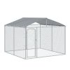 Large Roofed Outdoor Kennel with Locking Door