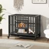 Foldable Heavy-Duty Metal Dog Crate with Rolling Wheels