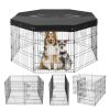 Octagon Dog Playpen with Weatherproof Top Cover