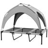Elevated Dog Bed with Canopy for Camping and Outdoor Naps
