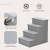Cushioned Pet Stairs for Couch & Bed, Grey