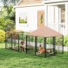 Large Outdoor Kennel with Rotating Bowls & Weatherproof Cano