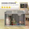 Elevated Dog Bowls with Storage Cabinet & Slow Feeder