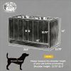 Black Elevated Feeding Station with Storage Cabinet