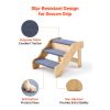 3-Step Wood Pet Stairs for Beds & Sofas