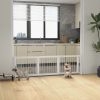 Adjustable Freestanding Wooden Pet Gate, White