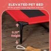 Elevated Cooling Dog Cot with Canopy Shade, Red