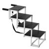 Aluminum 4-Step Folding Dog Car Stairs, Non-Slip