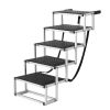 5-Step Folding Dog Car Stairs, Non-Slip Aluminum